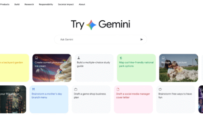 This is a picture of Gemini landing page.